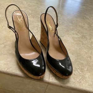 Black YSL slingback